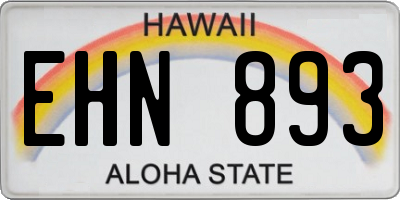 HI license plate EHN893