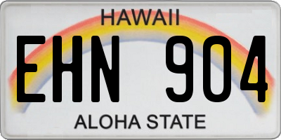 HI license plate EHN904