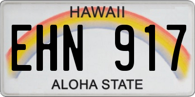 HI license plate EHN917