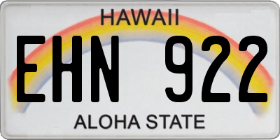 HI license plate EHN922