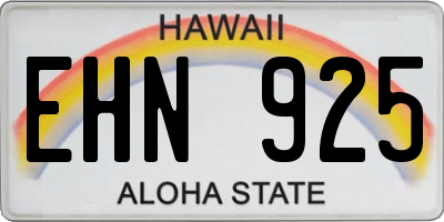 HI license plate EHN925