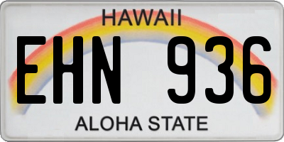 HI license plate EHN936