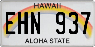 HI license plate EHN937