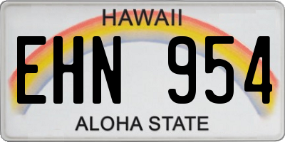 HI license plate EHN954