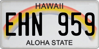 HI license plate EHN959