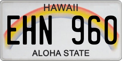 HI license plate EHN960