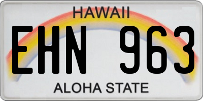 HI license plate EHN963