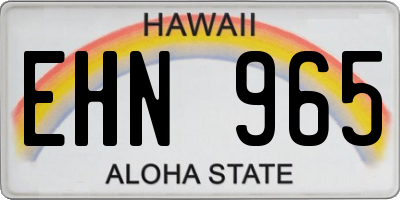 HI license plate EHN965