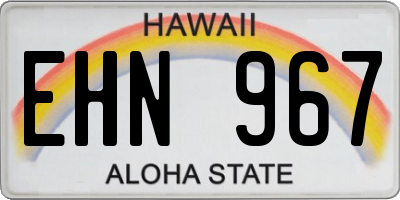 HI license plate EHN967