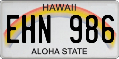 HI license plate EHN986