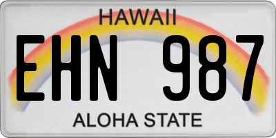 HI license plate EHN987
