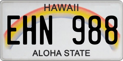 HI license plate EHN988