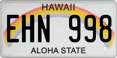 HI license plate EHN998