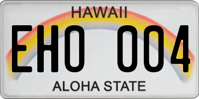 HI license plate EHO004