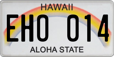 HI license plate EHO014
