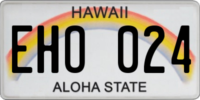 HI license plate EHO024