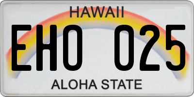HI license plate EHO025