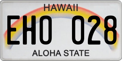 HI license plate EHO028