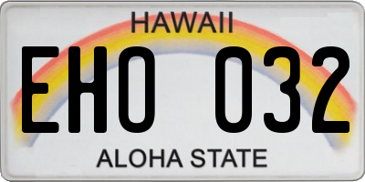 HI license plate EHO032