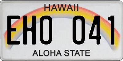 HI license plate EHO041
