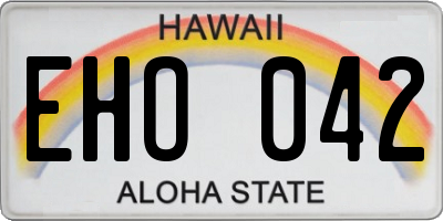 HI license plate EHO042