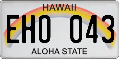 HI license plate EHO043