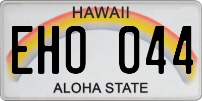 HI license plate EHO044