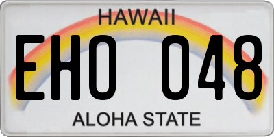 HI license plate EHO048