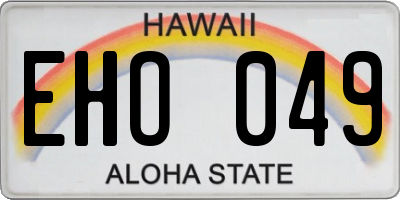 HI license plate EHO049