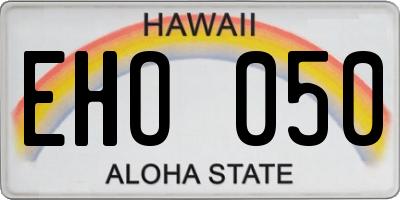HI license plate EHO050