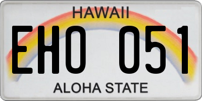HI license plate EHO051