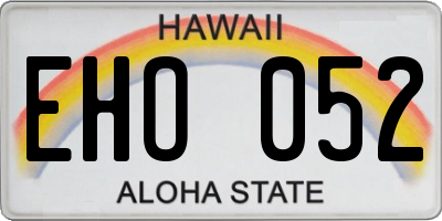HI license plate EHO052