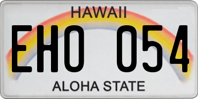HI license plate EHO054