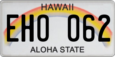 HI license plate EHO062