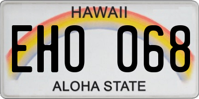 HI license plate EHO068
