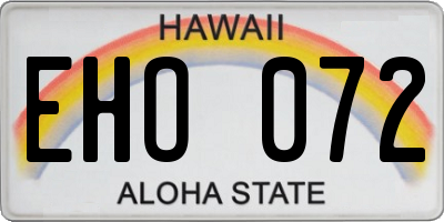 HI license plate EHO072