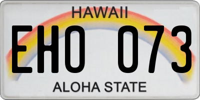 HI license plate EHO073