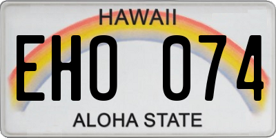 HI license plate EHO074