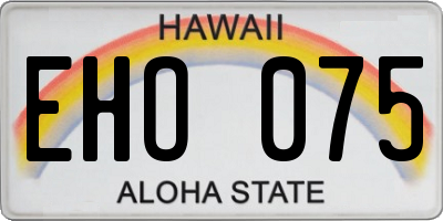 HI license plate EHO075