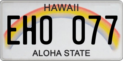 HI license plate EHO077