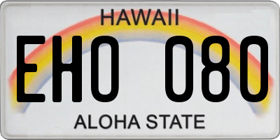 HI license plate EHO080