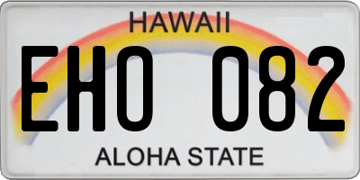 HI license plate EHO082