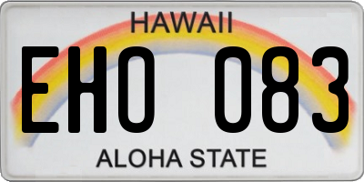 HI license plate EHO083