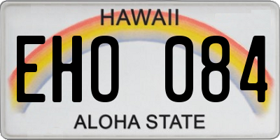 HI license plate EHO084