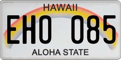 HI license plate EHO085