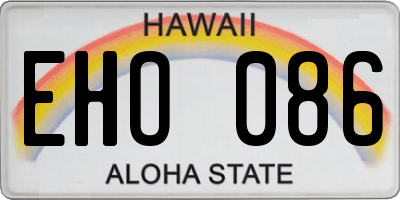 HI license plate EHO086