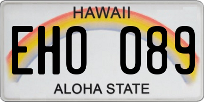 HI license plate EHO089