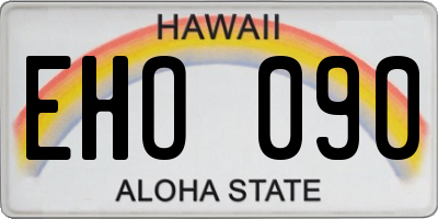 HI license plate EHO090
