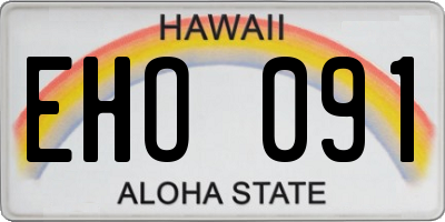 HI license plate EHO091
