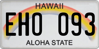 HI license plate EHO093